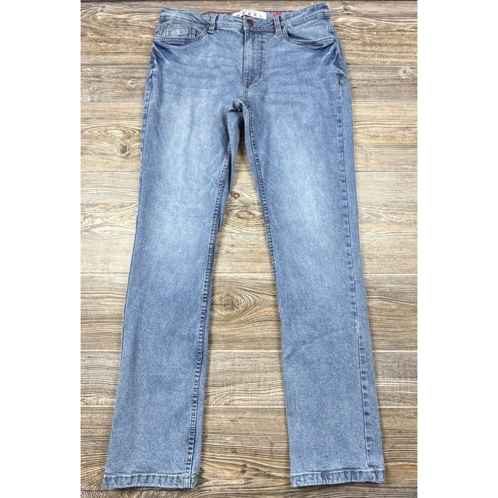 Artful Rebel Jeans Mens‎ 34x32 Light Wash Slim Straight Denim 5 Pocket Zip Fly